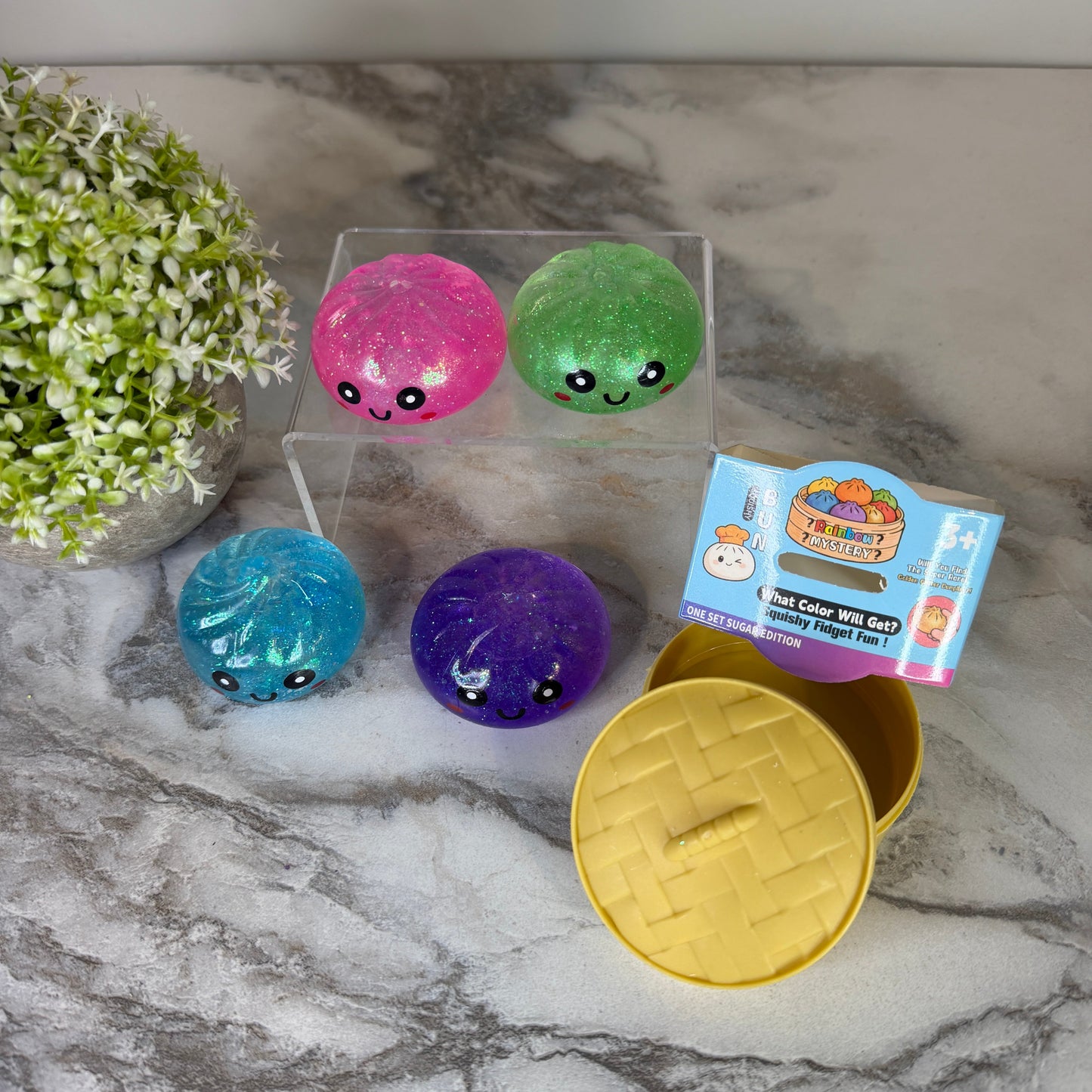 Squishy Toy - Mini Dumpling, Slow Gel Glitter, Single Item