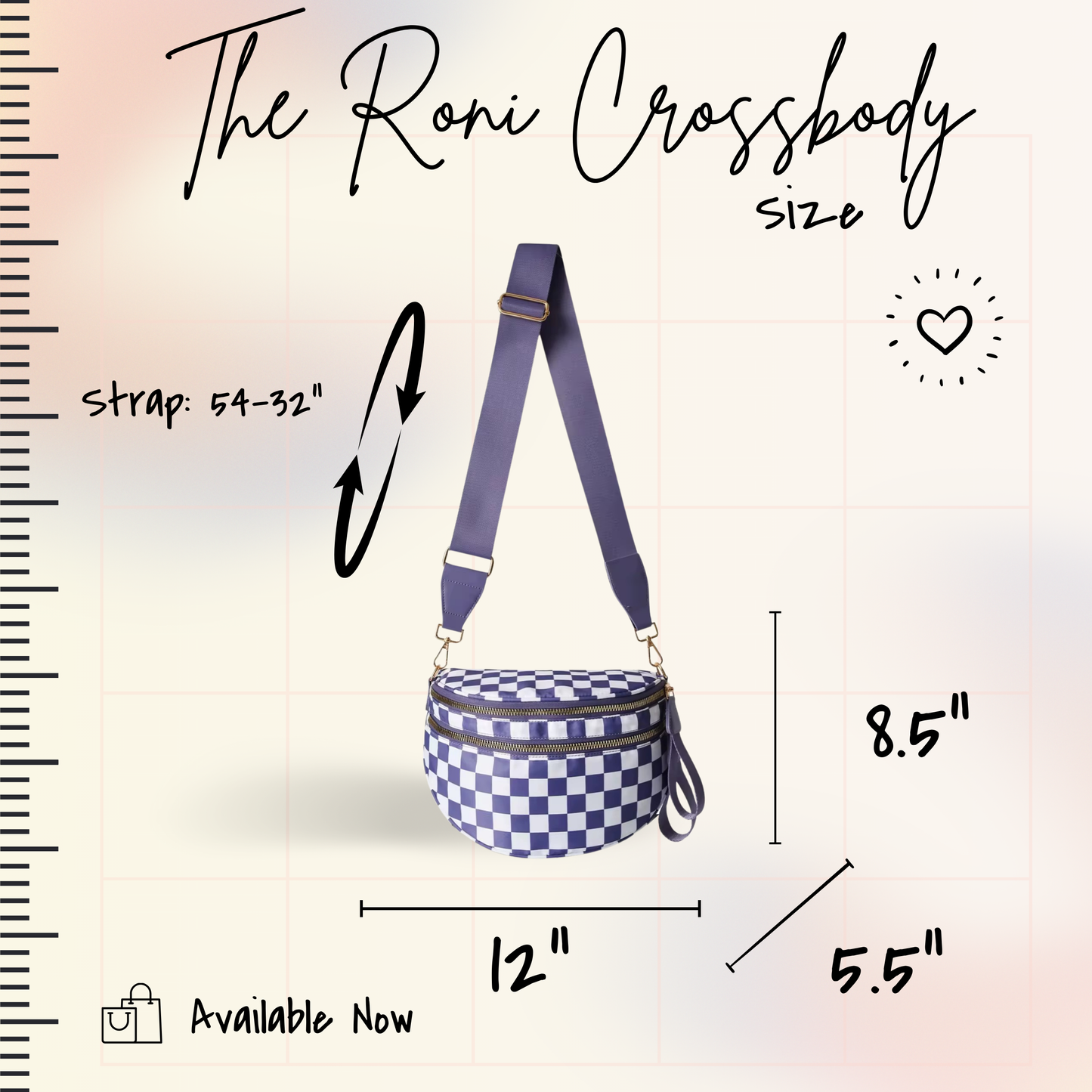 Roni - Nylon Crossbody - Houndstooth - PREORDER