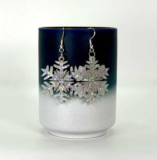 Dangle Earrings - Christmas - Silver Snowflake - PREORDER Ends 11/25
