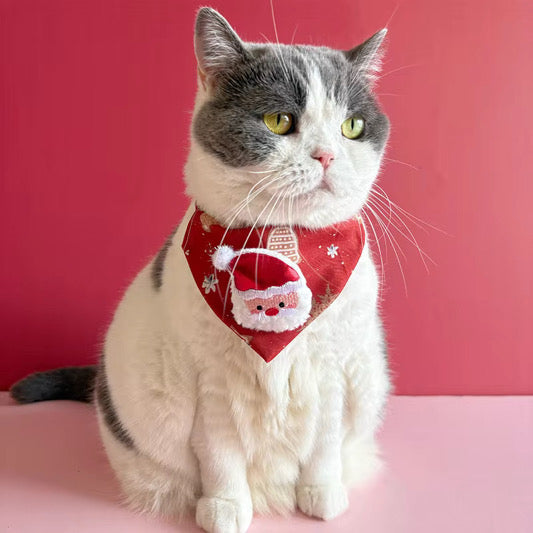 Cat Adjustable Bandana - Christmas