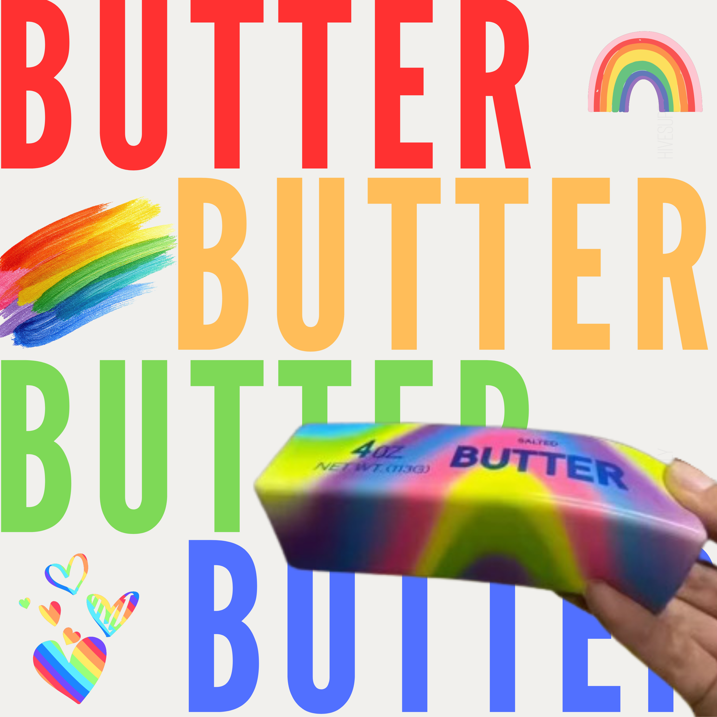Rainbow Butter Stress Squishy Toy