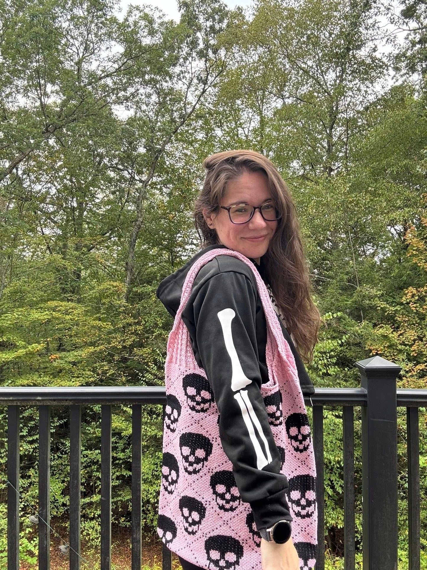 Tote Bag - Knit Sweater - Skull