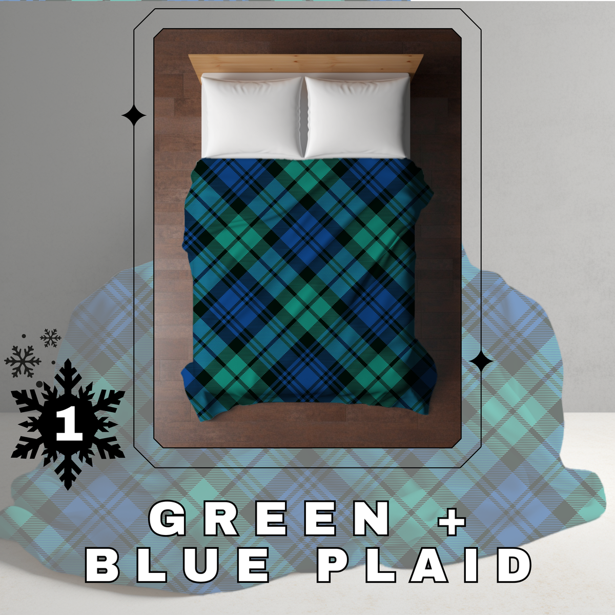 Blanket Christmas #1 - Green + Blue Plaid - PREORDER