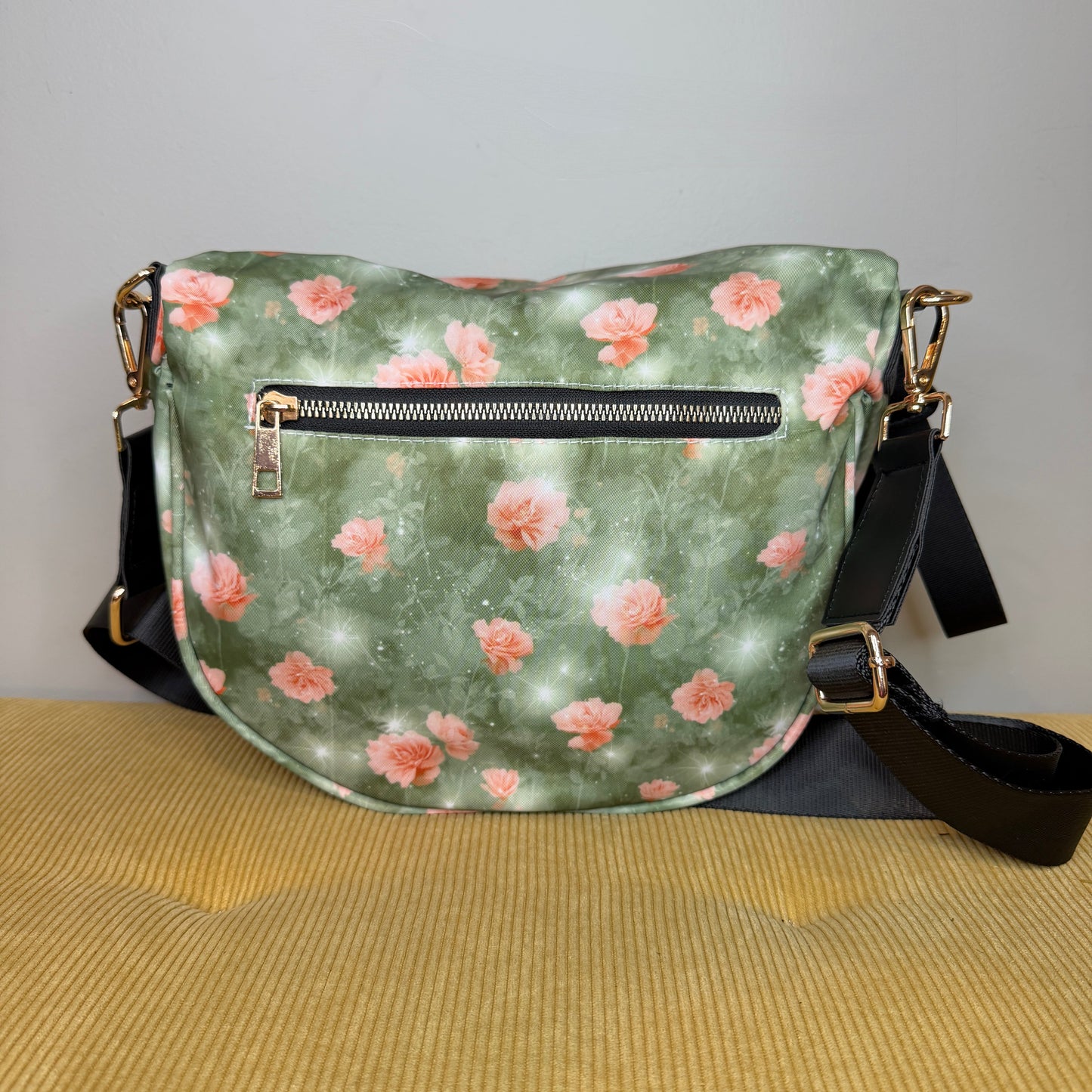 The Roni Nylon Crossbody - Sage Green Star Roses