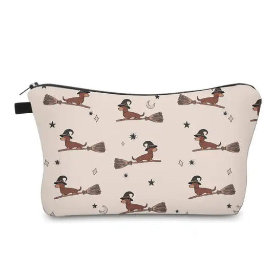 Pouch - Halloween Fall - Dog Dachshund Broom