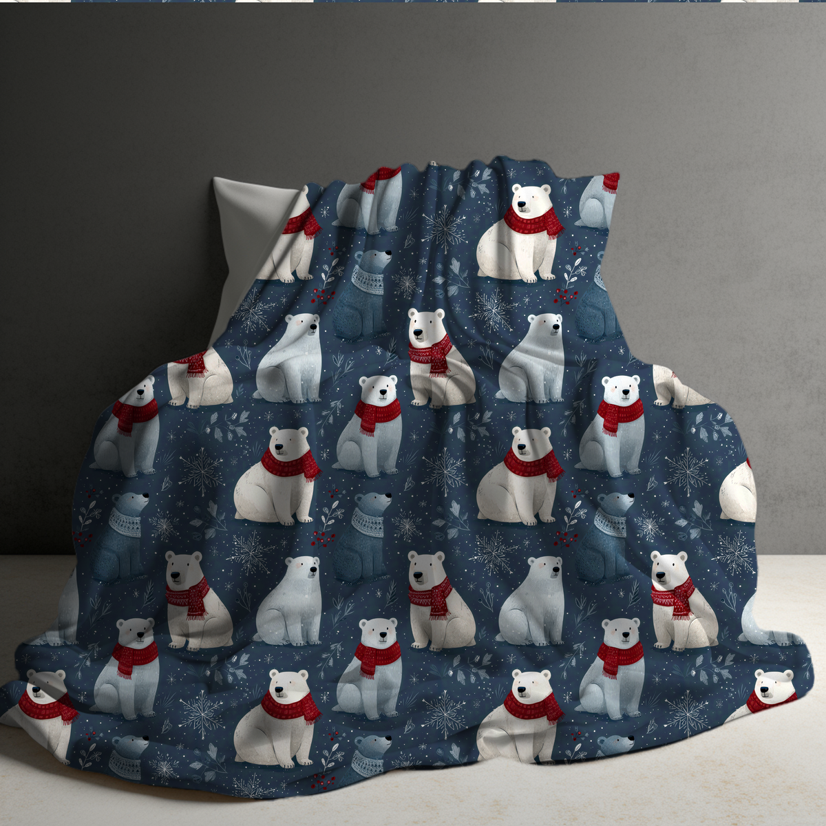 Blanket Christmas #24 - Blue Polar Bear - PREORDER