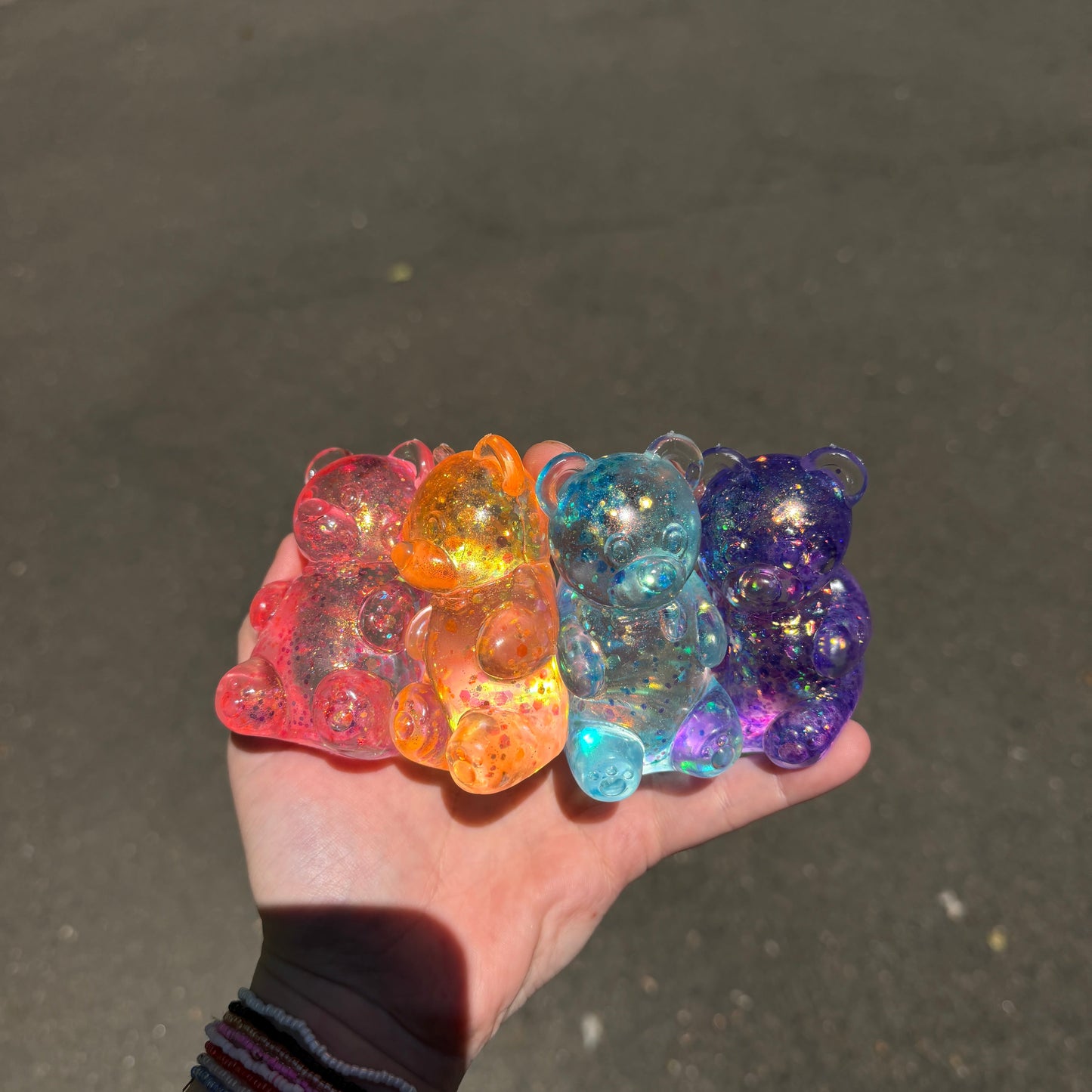 Glitter Gummy Bear Squishy