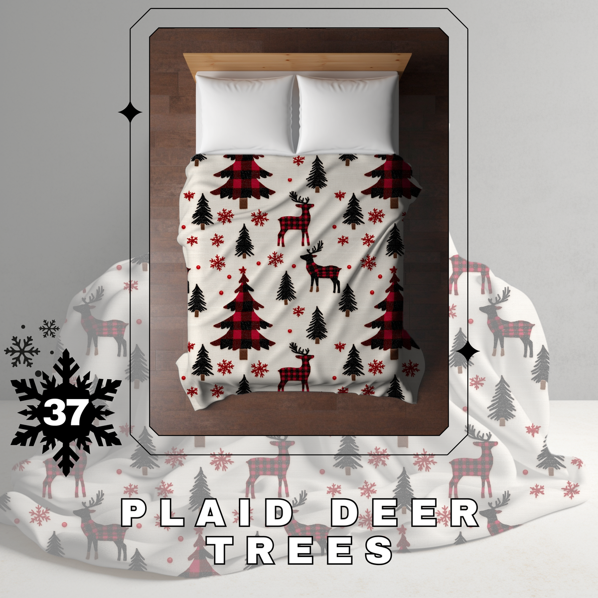 Blanket Christmas #37 - Plaid Deer Trees - PREORDER