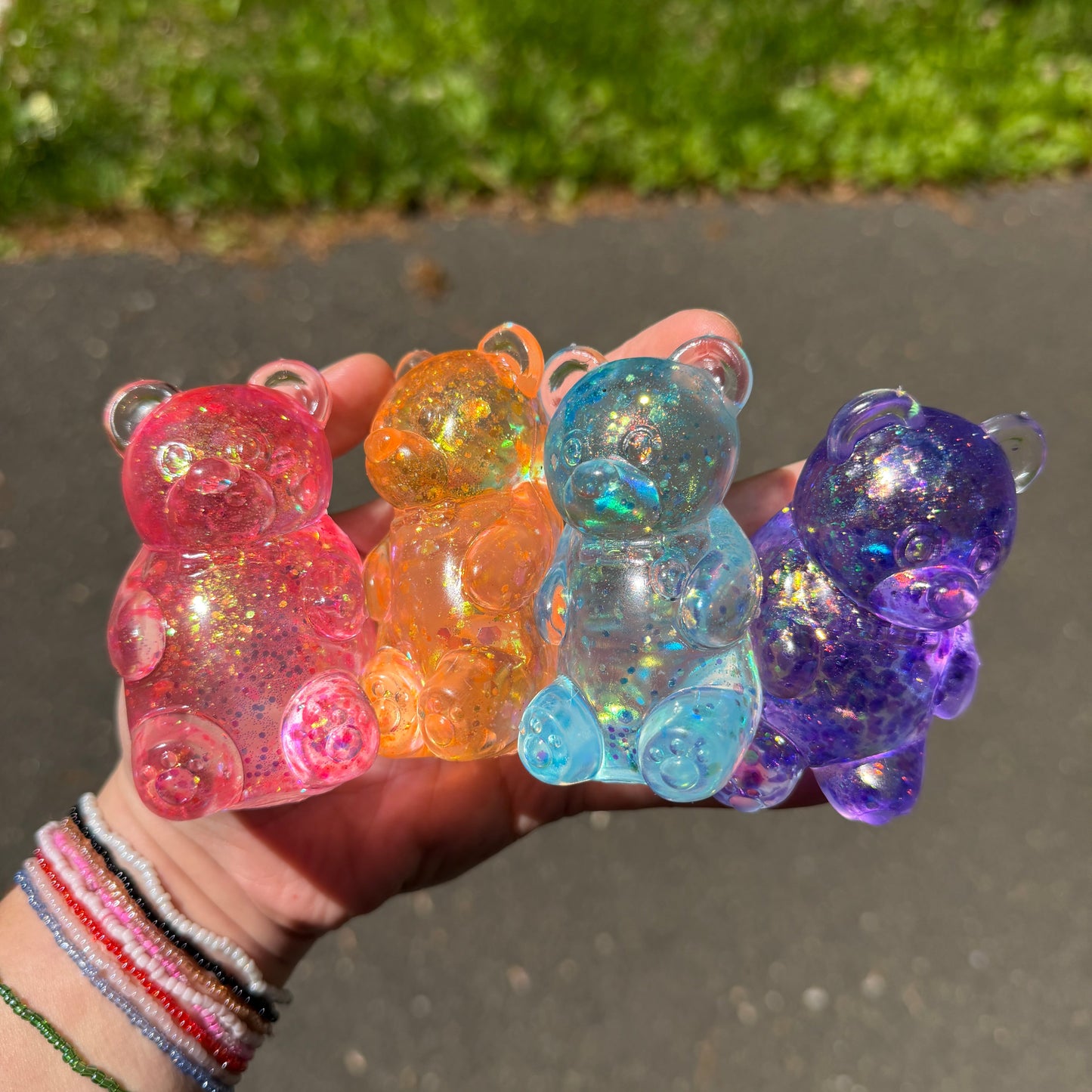 Glitter Gummy Bear Squishy