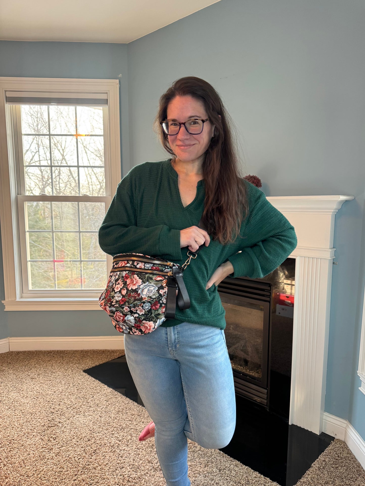 The Roni Nylon Crossbody - Floral