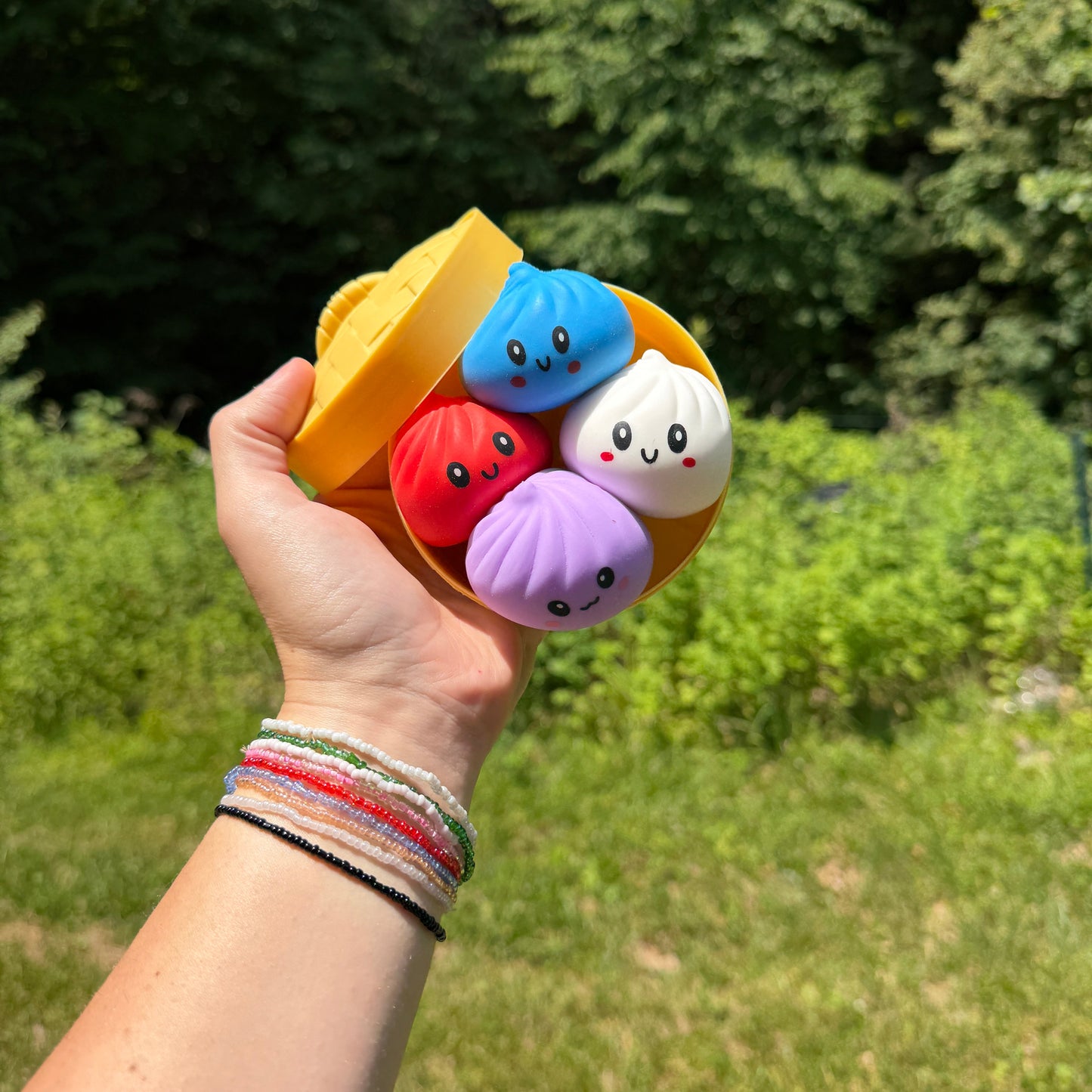 Squishy Toy - Mini Dumpling, Solids - 4 PACK!