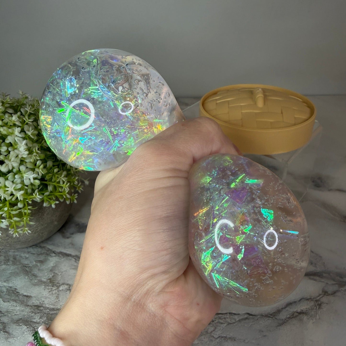 Viral Dumpling, Clear Holographic Squishy Toy