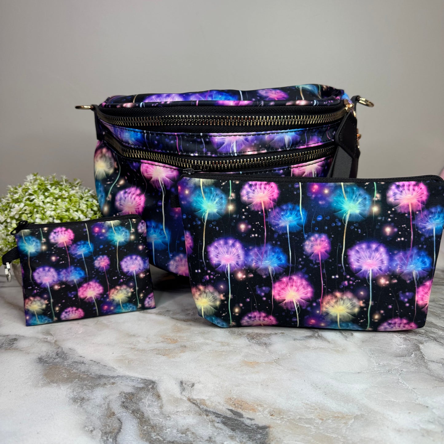 Bundled Set - Roni, Pouch, & Mini Pouch - Rainbow Dandelion