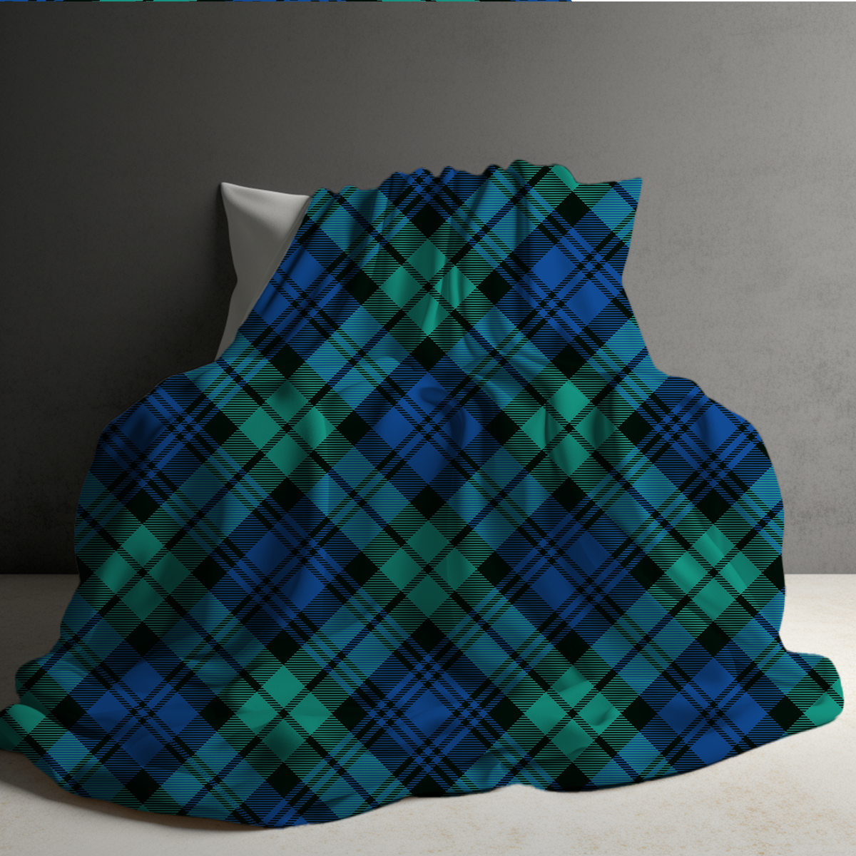 Blanket Christmas #1 - Green + Blue Plaid - PREORDER