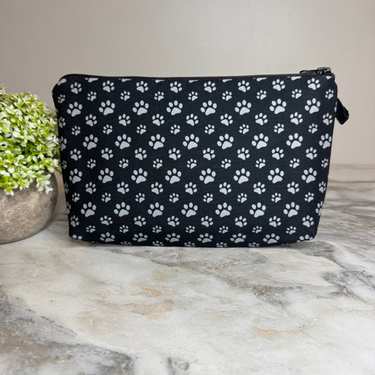 Pouch - Dog Cat Paw Black Grey