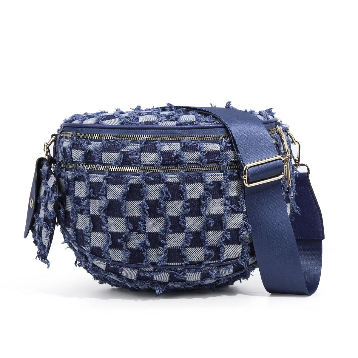 The Roni Nylon Crossbody - Checkered Denim - PREORDER ends 12/2