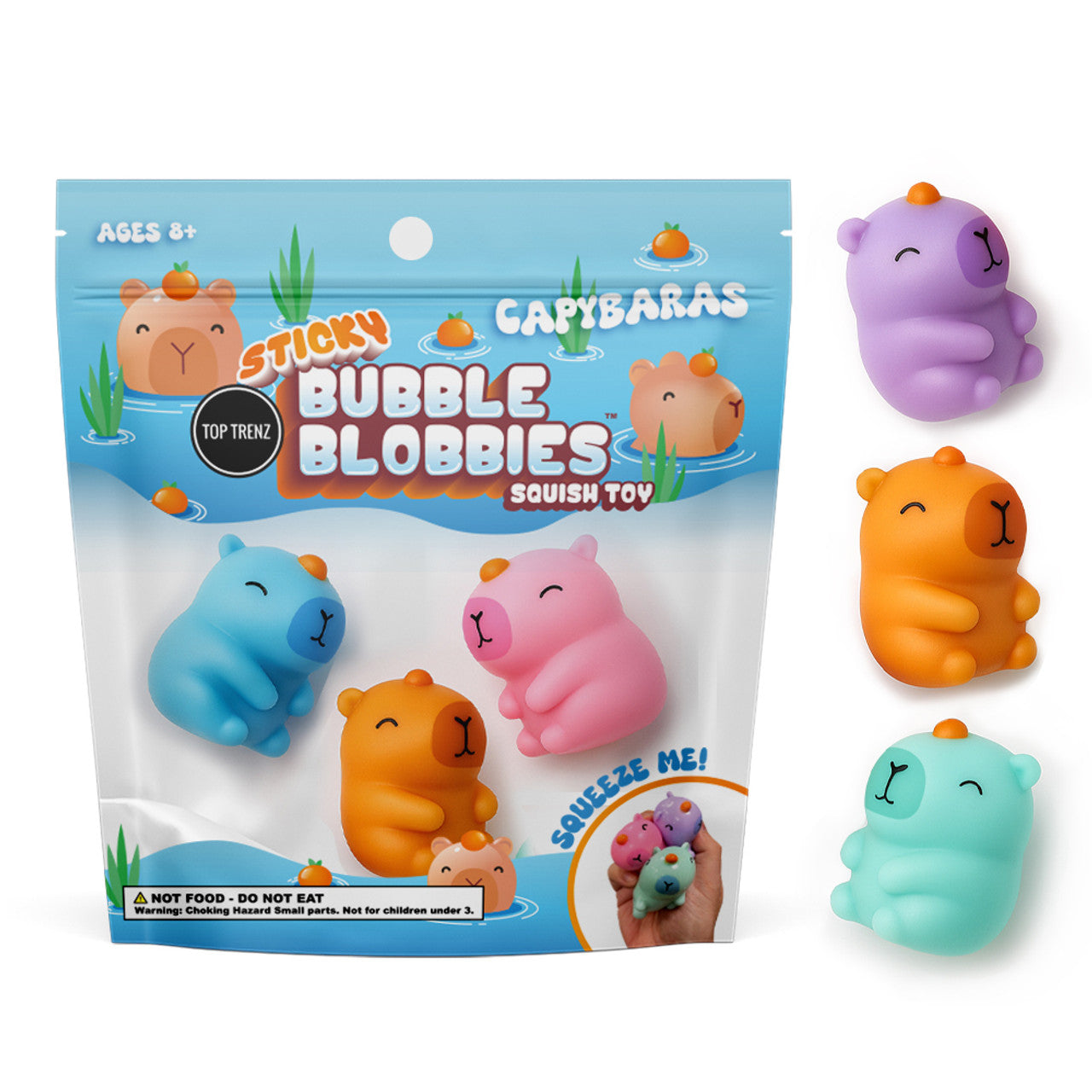 Sticky Bubble Blobbies Toy - Capybara